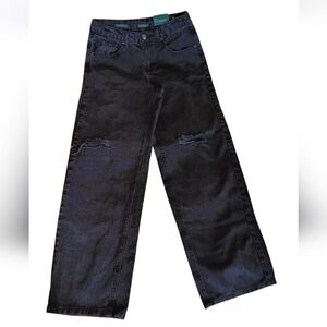 wild fable Black Straight-Leg Distressed Jeans #2/31 Iseam,rigid Mid Rise Relaxe